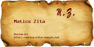 Matics Zita névjegykártya